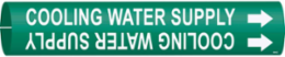 Cooling Water Supply Pipe Marker, 2.8125" H x 2.8125" W, Fits Pipes 4" Dia. Thru 6" Dia.