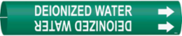 Deionized Water Pipe Marker, 0.8125" H x 0.8125" W, Fits Pipes 0.75" Dia. Thru 1.375" Dia.