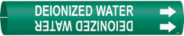 Deionized Water Pipe Marker, 0.875" H x 0.875" W, Fits Pipes 1.5" Dia. Thru 2.375" Dia.