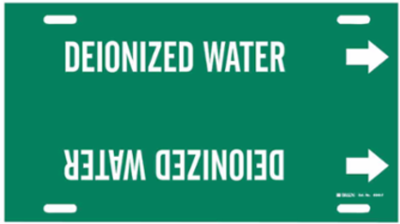 Deionized Water Pipe Marker, 8" H x 16" W, Fits Pipes 6" Dia. Thru 7.875" Dia.