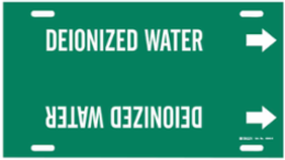 Deionized Water Pipe Marker, 10" H x 32" W, Fits Pipes 10" Dia. Thru 15" Dia.
