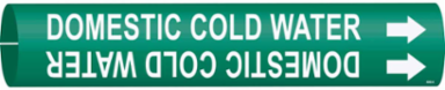 Domestic Cold Water Pipe Marker, 0.8125" H x 0.8125" W, Fits Pipes 0.75" Dia. Thru 1.375" Dia.
