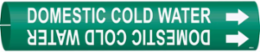 Domestic Cold Water Pipe Marker, 0.8125" H x 0.8125" W, Fits Pipes 0.75" Dia. Thru 1.375" Dia.
