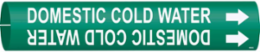 Domestic Cold Water Pipe Marker, 0.875" H x 0.875" W, Fits Pipes 1.5" Dia. Thru 2.375" Dia.