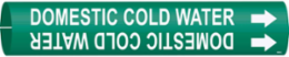 Domestic Cold Water Pipe Marker, 2" H x 2" W, Fits Pipes 2.5" Dia. Thru 3.875" Dia.