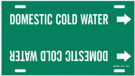 Domestic Cold Water Pipe Marker, 8" H x 16" W, Fits Pipes 6" Dia. Thru 7.875" Dia.