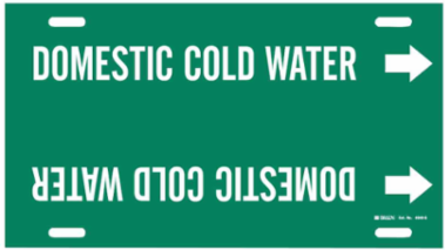 Domestic Cold Water Pipe Marker, 10" H x 24" W, Fits Pipes 8" Dia. Thru 9.875" Dia.