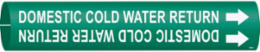Domestic Cold Water Return Pipe Marker, 0.8125" H x 0.8125" W, Fits Pipes 0.75" Dia. Thru 1.375" Dia.
