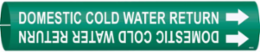 Domestic Cold Water Return Pipe Marker, 0.875" H x 0.875" W, Fits Pipes 1.5" Dia. Thru 2.375" Dia.