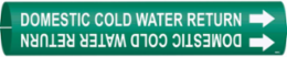 Domestic Cold Water Return Pipe Marker, 2" H x 2" W, Fits Pipes 2.5" Dia. Thru 3.875" Dia.