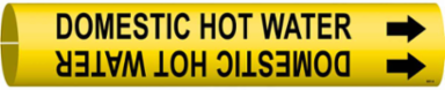 Domestic Hot Water Pipe Marker, 0.8125" H x 0.8125" W, Fits Pipes 0.75" Dia. Thru 1.375" Dia.