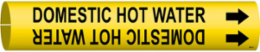 Domestic Hot Water Pipe Marker, 0.8125" H x 0.8125" W, Fits Pipes 0.75" Dia. Thru 1.375" Dia.