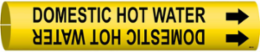 Domestic Hot Water Pipe Marker, 0.875" H x 0.875" W, Fits Pipes 1.5" Dia. Thru 2.375" Dia.