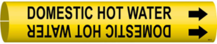 Domestic Hot Water Pipe Marker, 2.8125" H x 2.8125" W, Fits Pipes 4" Dia. Thru 6" Dia.