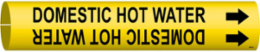 Domestic Hot Water Pipe Marker, 2.8125" H x 2.8125" W, Fits Pipes 4" Dia. Thru 6" Dia.
