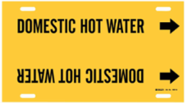 Domestic Hot Water Pipe Marker, 10" H x 24" W, Fits Pipes 8" Dia. Thru 9.875" Dia.