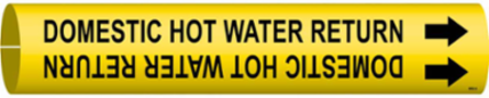 Domestic Hot Water Return Pipe Marker, 0.8125" H x 0.8125" W, Fits Pipes 0.75" Dia. Thru 1.375" Dia.