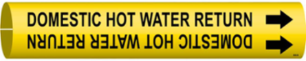 Domestic Hot Water Return Pipe Marker, 0.875" H x 0.875" W, Fits Pipes 1.5" Dia. Thru 2.375" Dia.