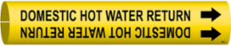 Domestic Hot Water Return Pipe Marker, 2" H x 2" W, Fits Pipes 2.5" Dia. Thru 3.875" Dia.