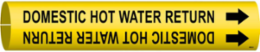 Domestic Hot Water Return Pipe Marker, 2.8125" H x 2.8125" W, Fits Pipes 4" Dia. Thru 6" Dia.