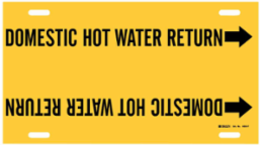 Domestic Hot Water Return Pipe Marker, 8" H x 16" W, Fits Pipes 6" Dia. Thru 7.875" Dia.