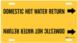 Domestic Hot Water Return Pipe Marker, 10" H x 24" W, Fits Pipes 8" Dia. Thru 9.875" Dia.