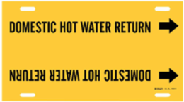 Domestic Hot Water Return Pipe Marker, 10" H x 32" W, Fits Pipes 10" Dia. Thru 15" Dia.