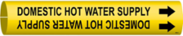 Snap-On Pipe Marker: DOMESTIC HOT WATER SUPPLY0.8125" H x 0.8125" W, Fits Pipes 0.75" Dia. Thru 1.375" Dia.