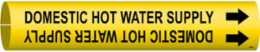 Domestic Hot Water Supply Pipe Marker, 0.875" H x 0.875" W, Fits Pipes 1.5" Dia. Thru 2.375" Dia.