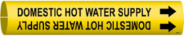 Domestic Hot Water Supply Pipe Marker, 2" H x 2" W, Fits Pipes 2.5" Dia. Thru 3.875" Dia.