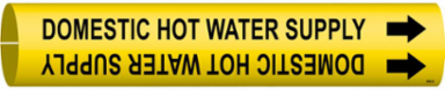 Domestic Hot Water Supply Pipe Marker, 2.8125" H x 2.8125" W, Fits Pipes 4" Dia. Thru 6" Dia.