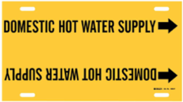 Domestic Hot Water Supply Pipe Marker, 8" H x 16" W, Fits Pipes 6" Dia. Thru 7.875" Dia.