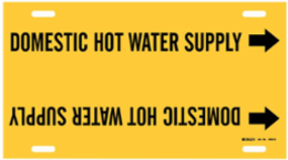 Domestic Hot Water Supply Pipe Marker, 10" H x 24" W, Fits Pipes 8" Dia. Thru 9.875" Dia.