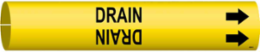 Drain Pipe Marker, 2" H x 2" W, Fits Pipes 2.5" Dia. Thru 3.875" Dia.