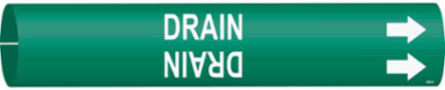 Drain Pipe Marker, 2" H x 2" W, Fits Pipes 2.5" Dia. Thru 3.875" Dia.