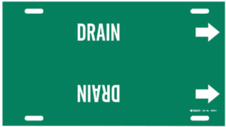 Drain Pipe Marker, 8" H x 16" W, Fits Pipes 6" Dia. Thru 7.875" Dia.