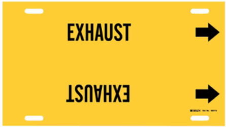 EXHAUST Pipe Marker, 24" W, Fits Pipes 8" Dia. Thru 9.875" Dia.