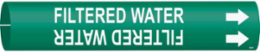 Filtered Water Pipe Marker, 0.875" H x 0.875" W, Fits Pipes 1.5" Dia. Thru 2.375" Dia.