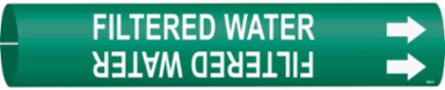 Filtered Water Pipe Marker, 2.8125" H x 2.8125" W, Fits Pipes 4" Dia. Thru 6" Dia.