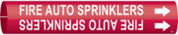 FIRE AUTO SPRINKLERS Pipe Marker, Fits Pipes 1.5" Dia. Thru 2.375" Dia.