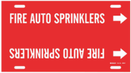FIRE AUTO SPRINKLERS Pipe Marker, 8" H x 16" W, Fits Pipes 6" Dia. Thru 7.875" Dia.