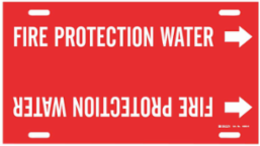 FIRE PROTECTION WATER Pipe Marker, 10" H x 32" W, Fits Pipes 10" Dia. Thru 15" Dia.