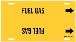 FUEL GAS Pipe Marker, 8" H x 16" W, Fits Pipes 6" Dia. Thru 7.875" Dia.