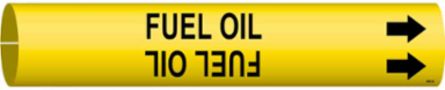 Fuel Oil Pipe Marker, 0.875" H x 0.875" W, Fits Pipes 1.5" Dia. Thru 2.375" Dia.