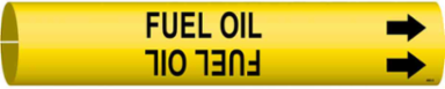 Fuel Oil Pipe Marker, 2.8125" H x 2.8125" W, Fits Pipes 4" Dia. Thru 6" Dia.