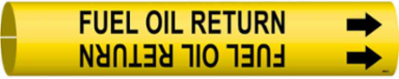 Fuel Oil Return Pipe Marker, 2" H x 2" W, Fits Pipes 2.5" Dia. Thru 3.875" Dia.