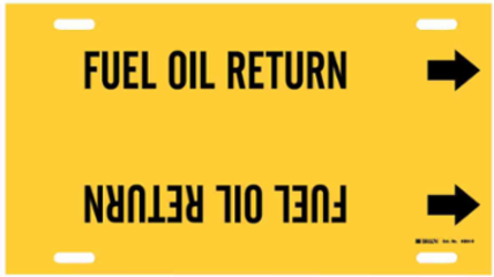 Fuel Oil Return Pipe Marker, 10" H x 32" W, Fits Pipes 10" Dia. Thru 15" Dia.
