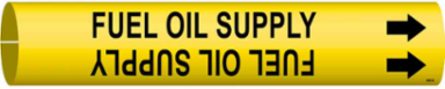 Fuel Oil Supply Pipe Marker, 0.875" H x 0.875" W, Fits Pipes 1.5" Dia. Thru 2.375" Dia.