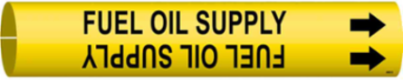 Fuel Oil Supply Pipe Marker, 2.8125" H x 2.8125" W, Fits Pipes 4" Dia. Thru 6" Dia.