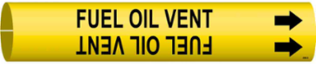 Fuel Oil Vent Pipe Marker, 0.875" H x 0.875" W, Fits Pipes 1.5" Dia. Thru 2.375" Dia.